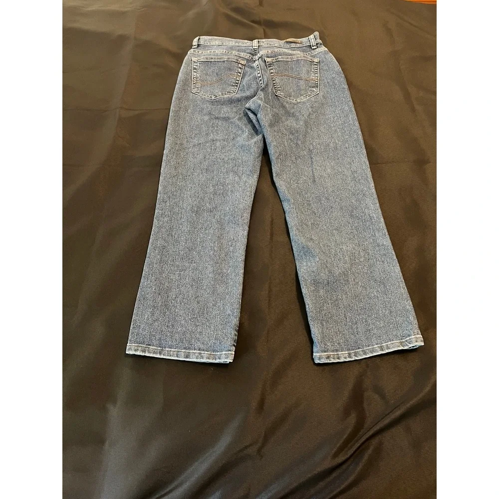 Lee Relaxed Fit Straight Leg Jeans Medium Wash High Rise Denim 6S Petite